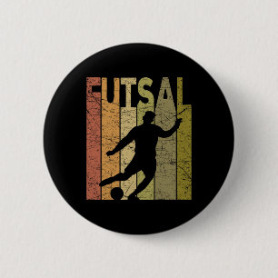 Badge Rond 5 Cm Joueur de Futsal Vintage Football en Salle Joueur 