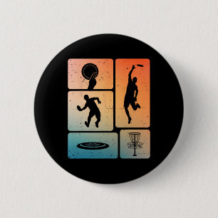 Badge Rond 5 Cm Joueur de golf à disque drôle Cool disque volant S