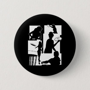 Badge Rond 5 Cm Joueur de golf à disque drôle Cool Flying Disk Spo