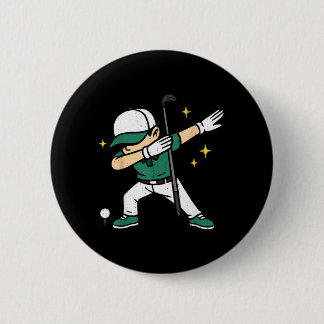 Badge Rond 5 Cm Joueur de golf faisant le dab Golfeur Sports Athlè