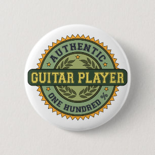 Badge Rond 5 Cm Joueur de guitare authentique
