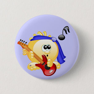 Badge Rond 5 Cm Joueur de guitare de musique