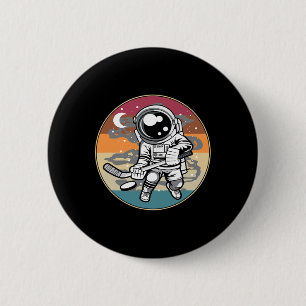 Badge Rond 5 Cm Joueur de hockey amusant Cosmonaut garçons Enfants