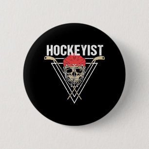 Badge Rond 5 Cm Joueur de hockey éffrayant Enforcer Halloween os c
