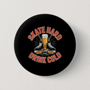 Badge Rond 5 Cm Joueur de hockey sur glace amateur de bière Tourno