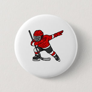 Badge Rond 5 Cm Joueur de hockey sur glace Dabbing Athlète Sportif