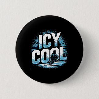 Badge Rond 5 Cm Joueur de hockey sur glace Icy Cool Shinny