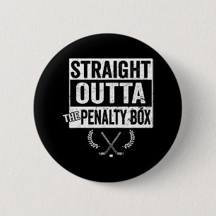 Badge Rond 5 Cm Joueur De Hockey Sur Glace Juste En Dehors De La B