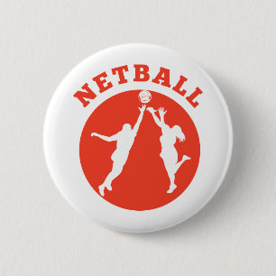 Badge Rond 5 Cm Joueur de net-ball rebondissant pour la boule