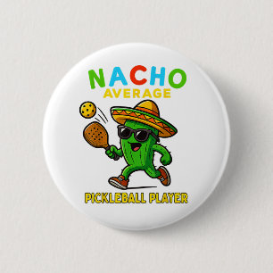 Badge Rond 5 Cm Joueur de pickleball moyen nacho