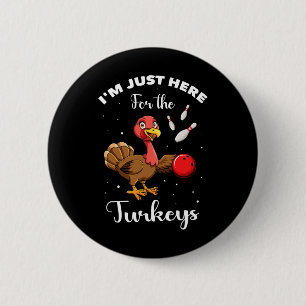Badge Rond 5 Cm Joueur de quille de tournoi de quilles de dinde