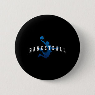 Badge Rond 5 Cm Joueur de sketll Équipe Texte Varsity Bleu