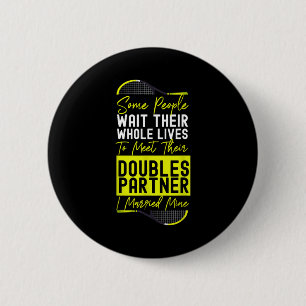 Badge Rond 5 Cm Joueur de tennis drôle Raquette Mari Femme Mariage