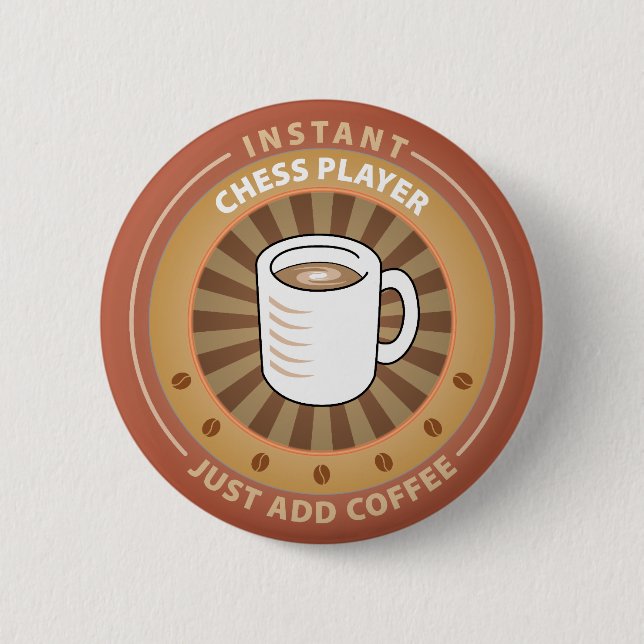 Badge Rond 5 Cm Joueur d'échecs instantané (Devant)