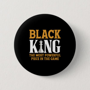 Badge Rond 5 Cm Joueur d'échecs roi noir Histoire du jeu d'échecs