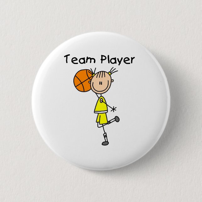 Badge Rond 5 Cm Joueur d'équipe de B-Ball (Devant)