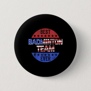 Badge Rond 5 Cm Joueur d'équipe de badminton Jour de l'indépendanc
