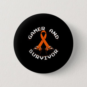 Badge Rond 5 Cm Joueur et survivant de la sensibilisation à la leu