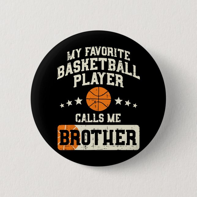 Badge Rond 5 Cm Joueur favori Bysketbyll Brother Famille Byller B (Devant)