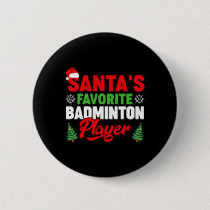 Badge Rond 5 Cm Joueur favori de Père Noël amusant Noël