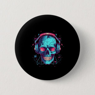 Badge Rond 5 Cm Joueur Halloween Costume crâne Jeu vidéo