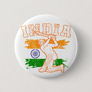 Badge Rond 5 Cm Joueur indien de cricket