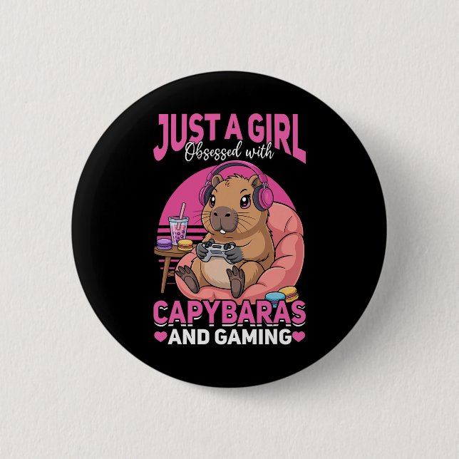 Badge Rond 5 Cm Joueur Jeu vidéo Capyra  (Devant)