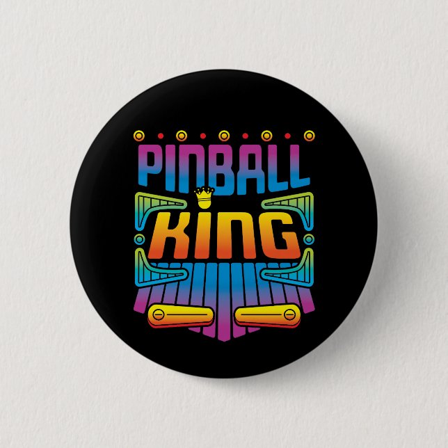 Badge Rond 5 Cm Joueur Pinball King Arcade (Devant)