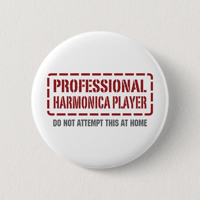 Badge Rond 5 Cm Joueur professionnel d'harmonica (Devant)