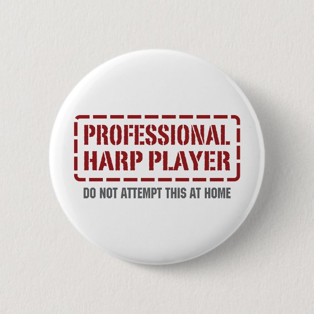 Badge Rond 5 Cm Joueur professionnel d'harpe (Devant)