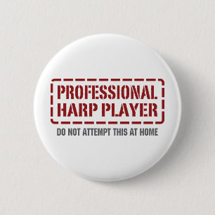 Badge Rond 5 Cm Joueur professionnel d'harpe