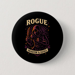 Badge Rond 5 Cm Joueur Rpg Rogue D20 Dés Nerd Geek Hommes Femmes E