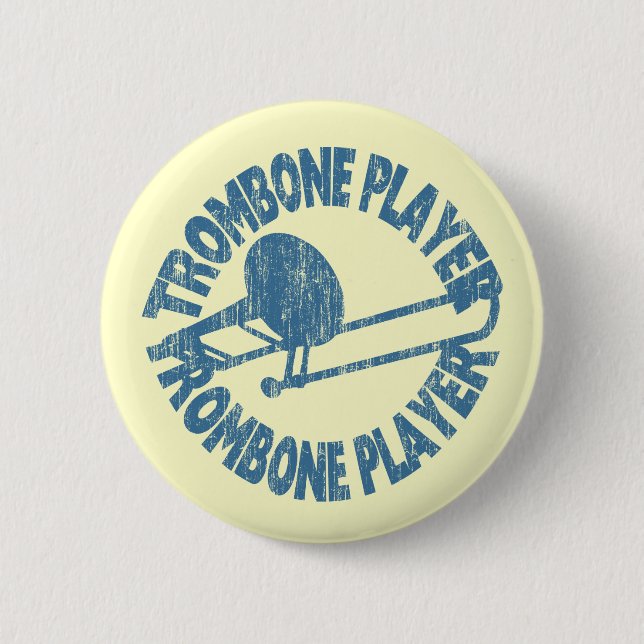 Badge Rond 5 Cm Joueur Trombone (Devant)