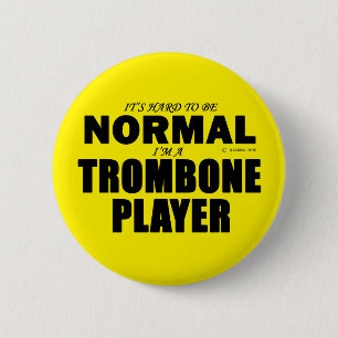 Badge Rond 5 Cm Joueur Trombone Normal