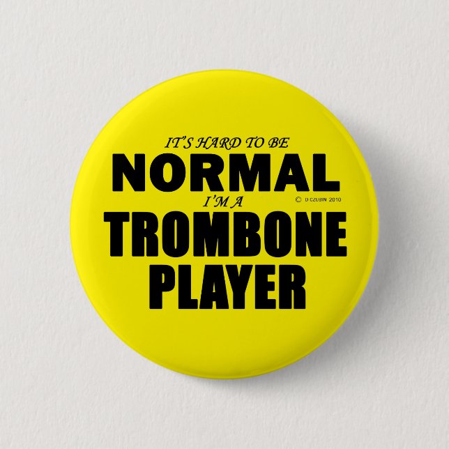 Badge Rond 5 Cm Joueur Trombone Normal (Devant)