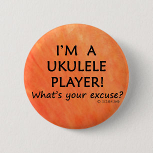 Badge Rond 5 Cm Joueur Ukulele