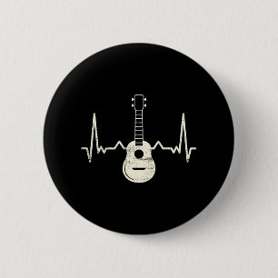 Badge Rond 5 Cm Joueur Ukulele I Coeur Ukulele