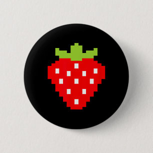 Badge Rond 5 Cm Joueur vidéo fraise 1
