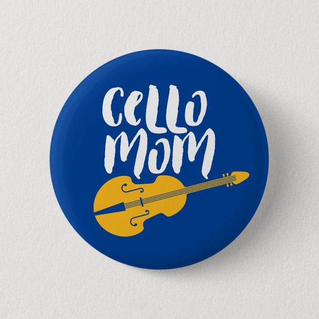 Badge Rond 5 Cm Joueur vintage Retro Cello Maman Celliste (Devant)