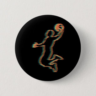 Badge Rond 5 Cm Joueurs de basket-ball Vintage cool Slam Dunk Coac