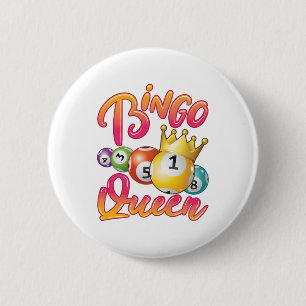 Badge Rond 5 Cm Joueuse de Bingo Queen Women