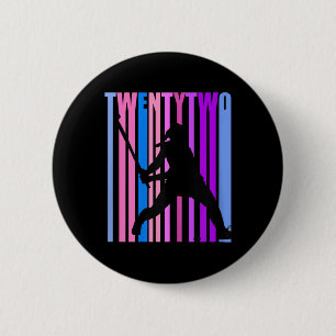 Badge Rond 5 Cm Joueuse de hockey sur gazon féminine 22 ans Cadeau