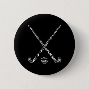 Badge Rond 5 Cm Joueuse de hockey sur gazon Mots Bâton de hockey É
