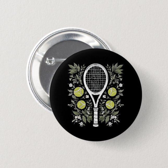 Badge Rond 5 Cm Joueuse de tennis (Devant & derrière)
