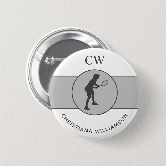 Badge Rond 5 Cm Joueuse de tennis personnalisée Tennis Girl Cadeau (Devant & derrière)