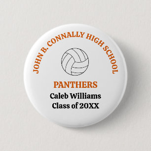Badge Rond 5 Cm Joueuse de volley-ball personnalisée au lycée Oran