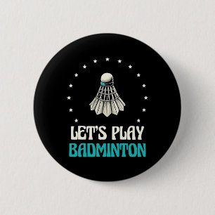 Badge Rond 5 Cm Jouons à Dminton Shuttle Stars