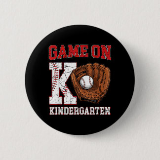 Badge Rond 5 Cm Jouons au baseball de maternelle pour la rentrée s