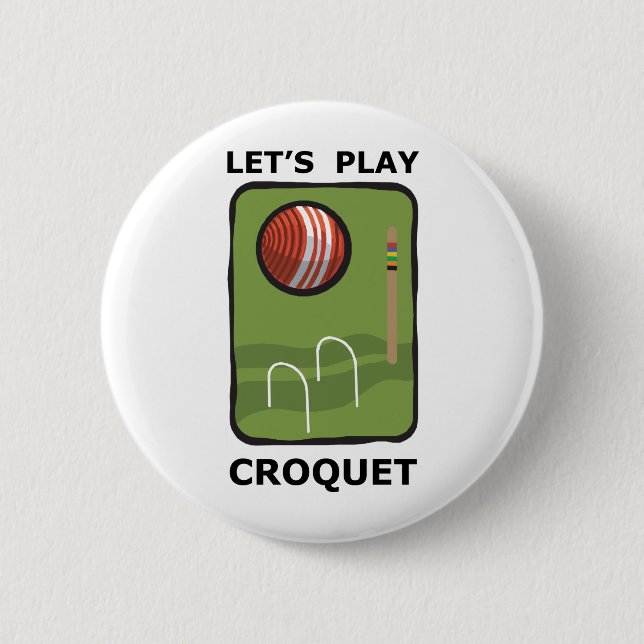 Badge Rond 5 Cm Jouons le croquet (Devant)
