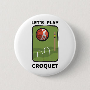 Badge Rond 5 Cm Jouons le croquet
